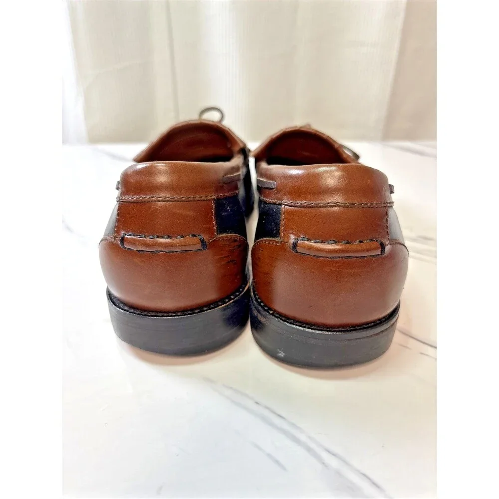 Johnston & Murphy Loafers Dress Shoes Leather Brown Black Tassels 10M